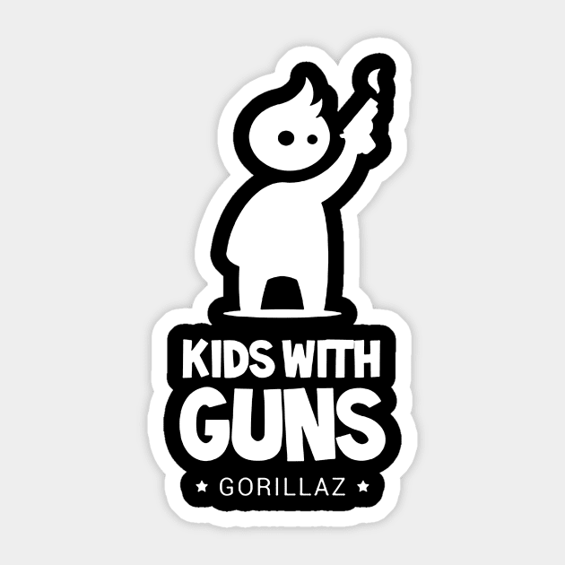 kids with guns Sticker by Thinkerman
